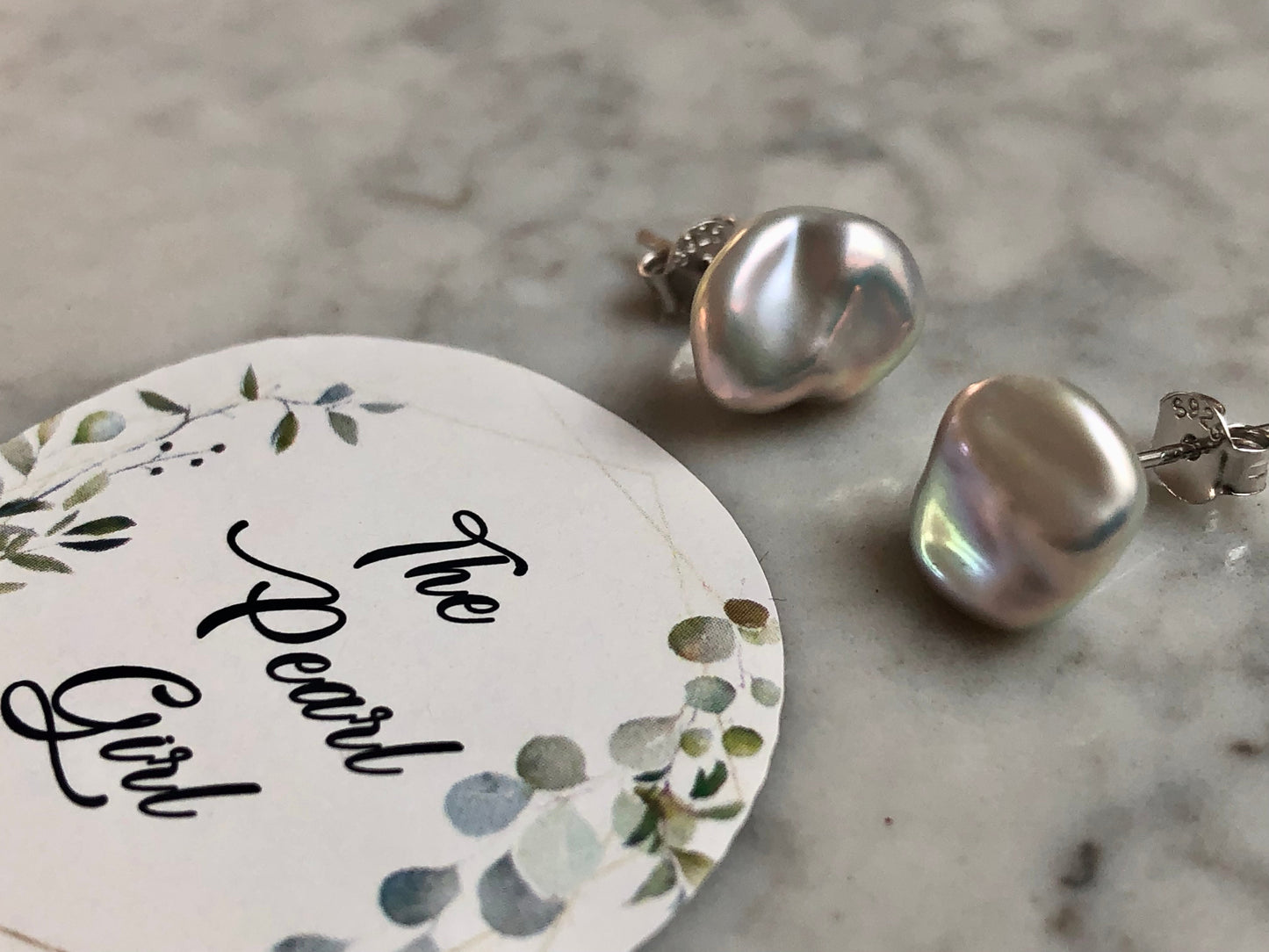 Bespoke Grey Keshi Studs