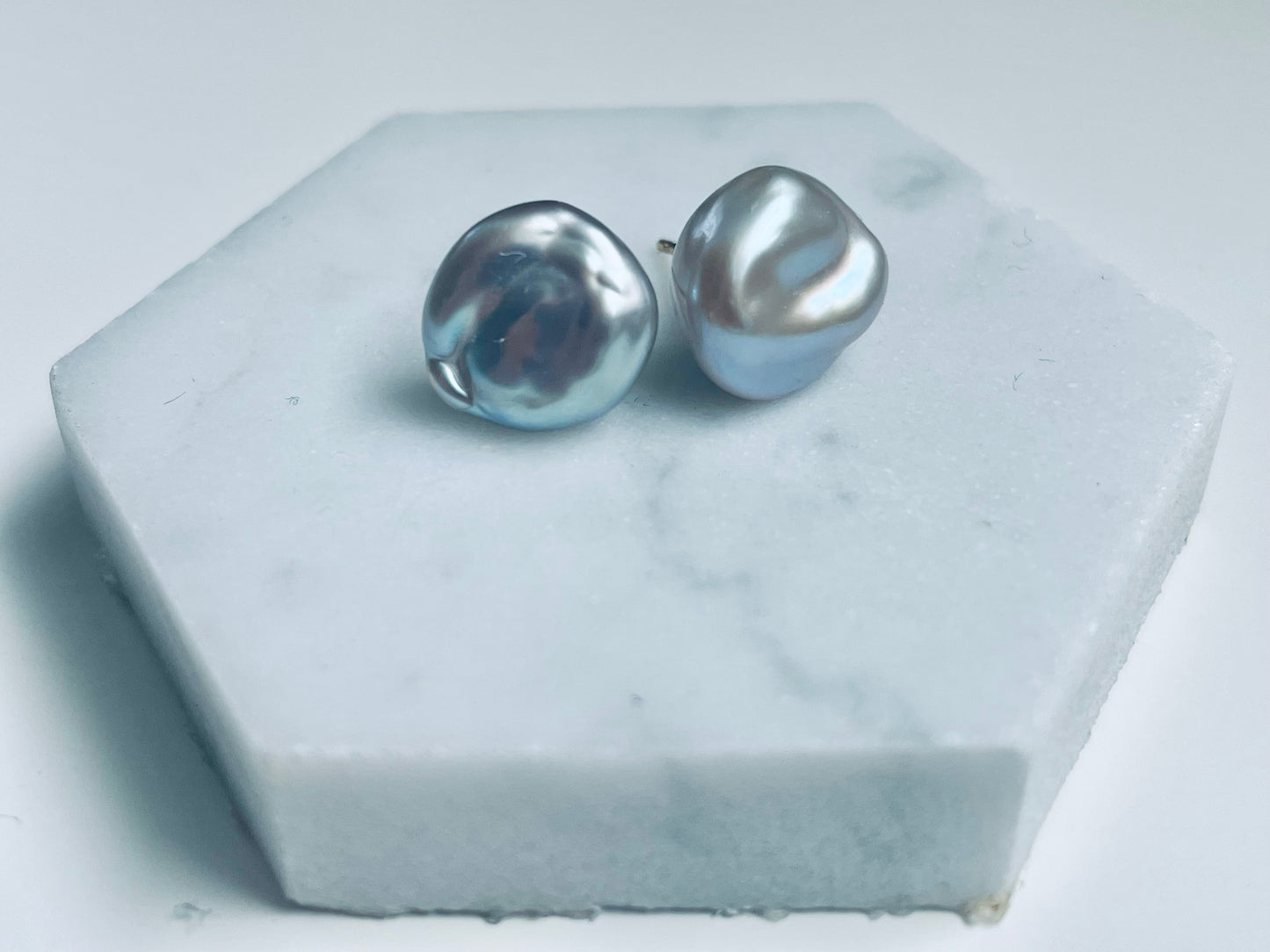 Bespoke Grey Keshi Studs