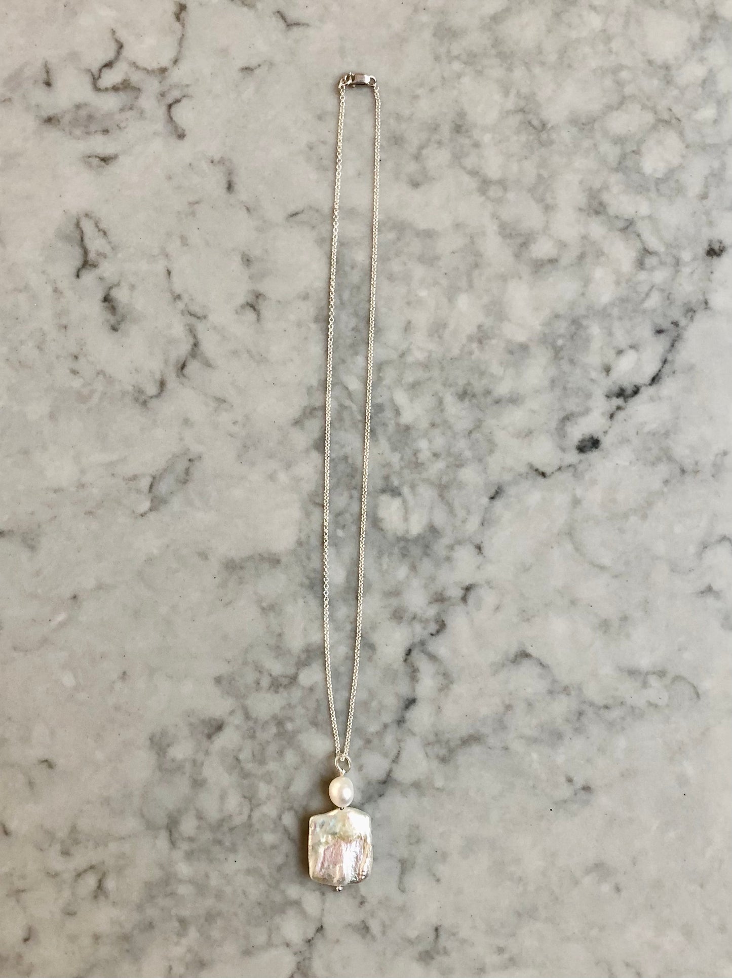 Harlequin White Drop Necklace