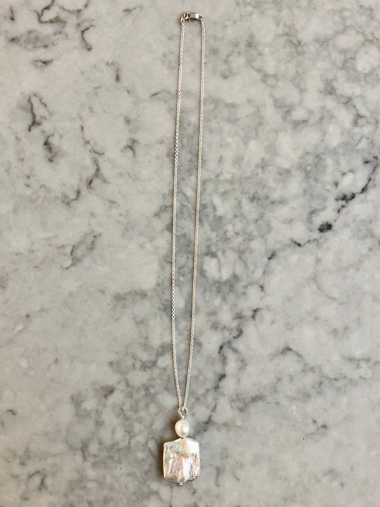 Harlequin White Drop Necklace