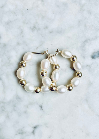 Gorgeous Pearl Hoops