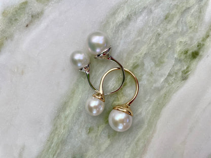 Double Pearl Split Ring