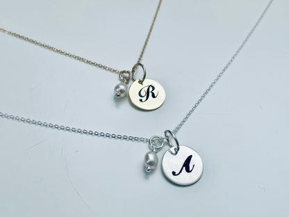 Personalised Large Pendant Pearl Necklace