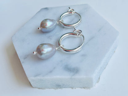 Liquid Silver Hoops