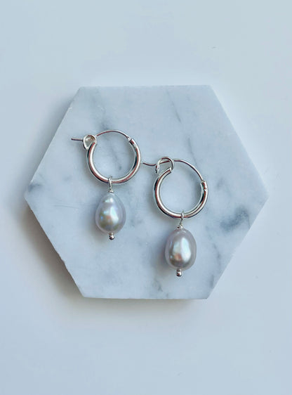 Liquid Silver Hoops