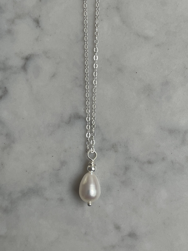 Simple White Drop Necklace