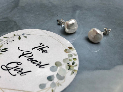 Bespoke White Keshi Studs