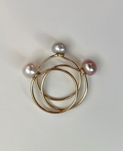 Trio button Rings