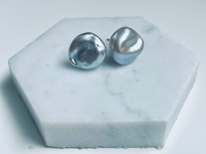 Bespoke Grey Keshi Studs