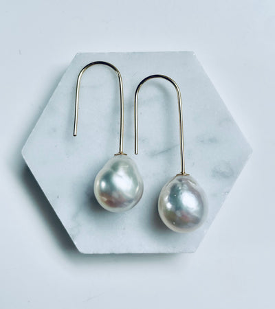 Baroque White Pearl Earrings