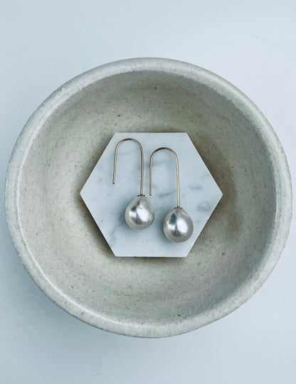 Baroque White Pearl Earrings