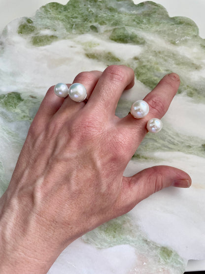 Double Pearl Split Ring