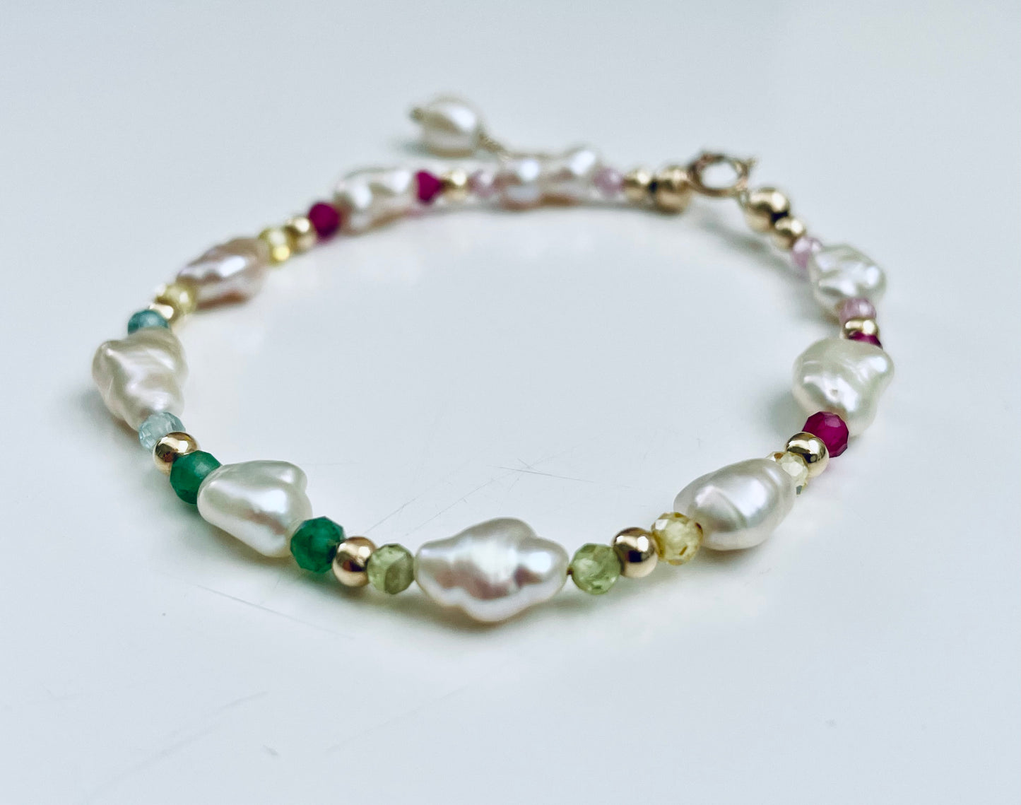 Rainbow Keshi Crystal bracelet