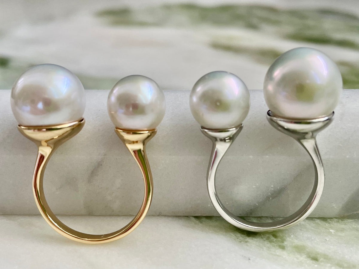 Double Pearl Split Ring