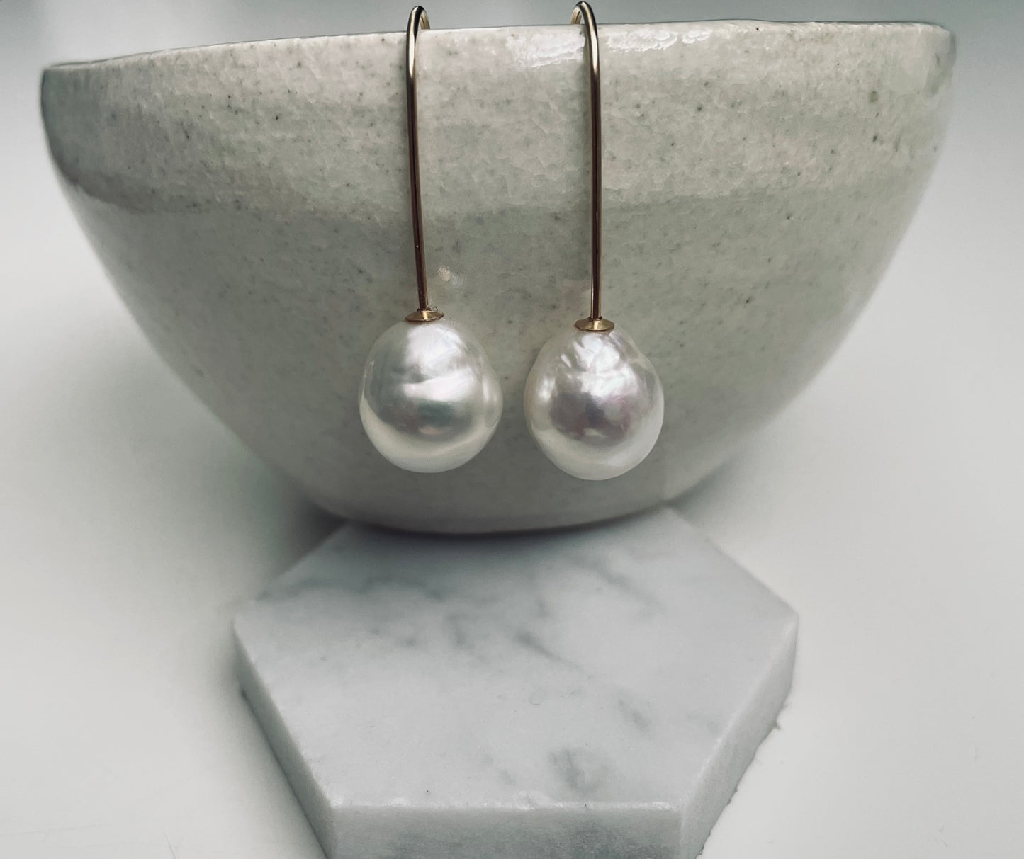 Baroque White Pearl Earrings
