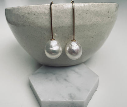 Baroque White Pearl Earrings