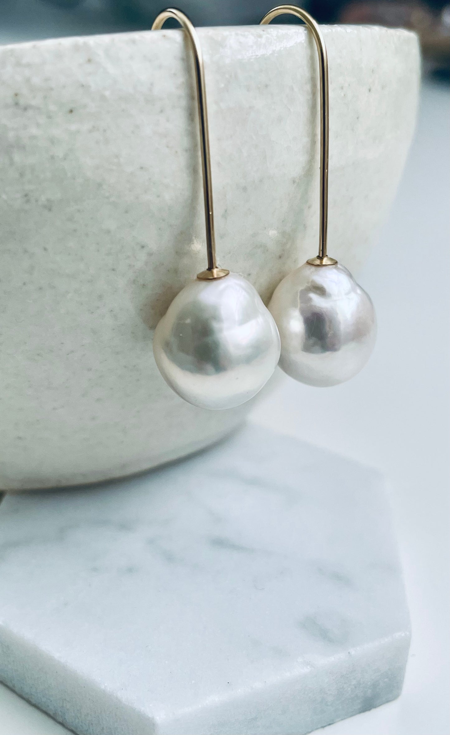 Baroque White Pearl Earrings