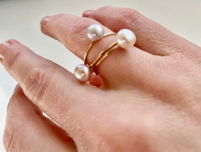 Trio button Rings