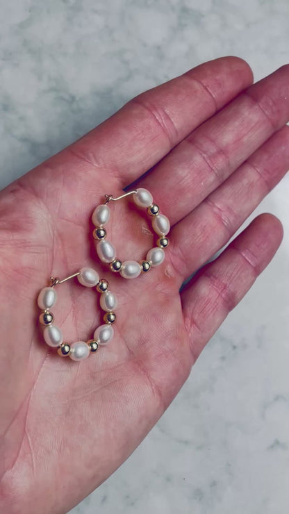 Gorgeous Pearl Hoops